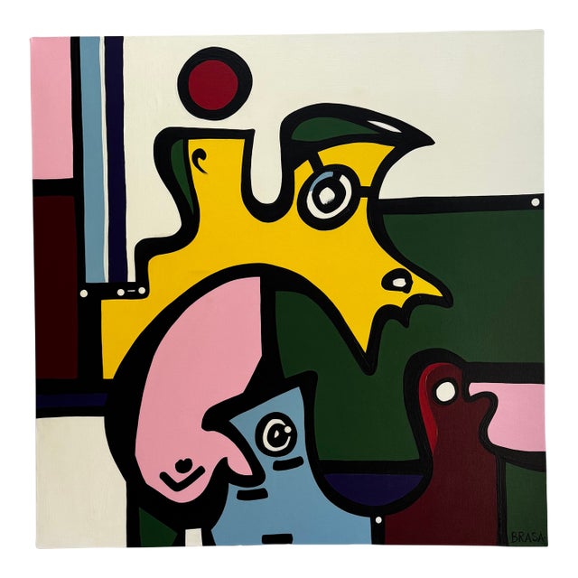 Mandy Brasa – In Search of (2022) Original Acrylic on Gallery-Wrapped Canvas 36” × 36” For Sale