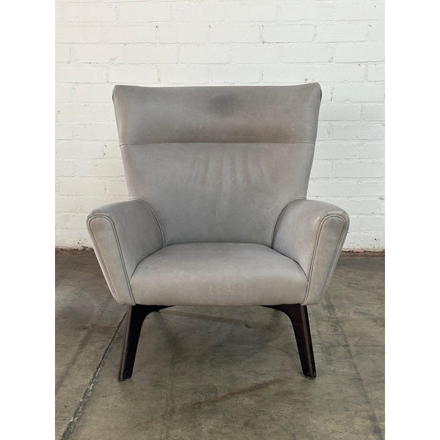 1990s 1990s Contemporary Arm Chair & Ottoman For Sale - Image 5 of 12