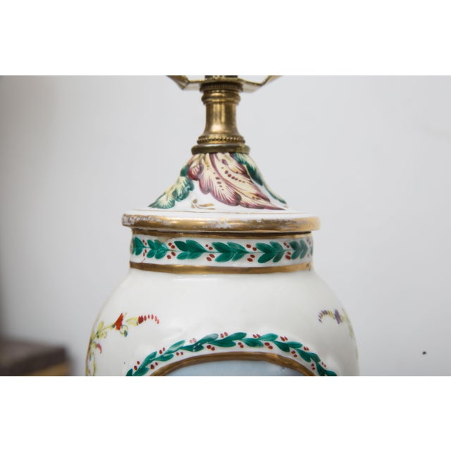 Late 19th Century 19th Century Pair of Italian Porcelain Capodimonte Vases as Table Lamps For Sale - Image 5 of 7