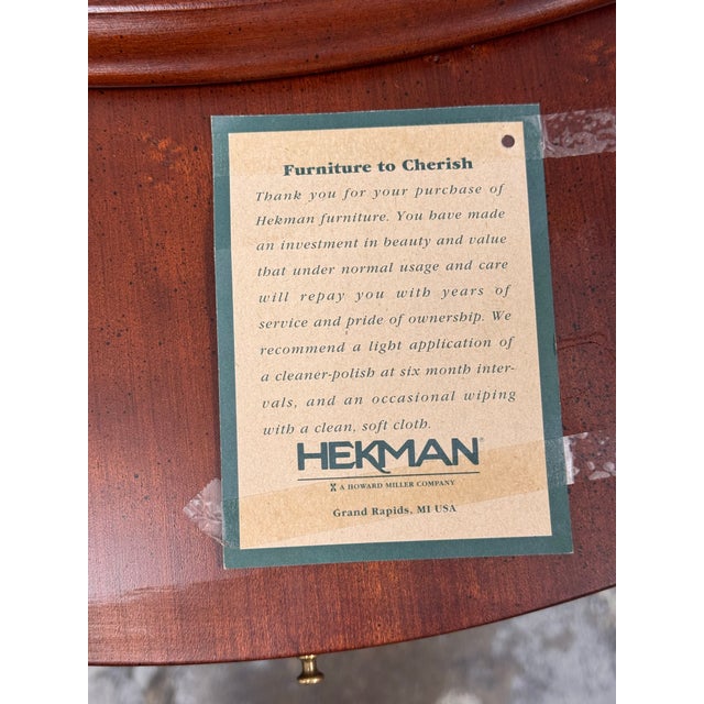 Hekman Furniture Queen Anne Cherry Wood Side Table For Sale - Image 12 of 12