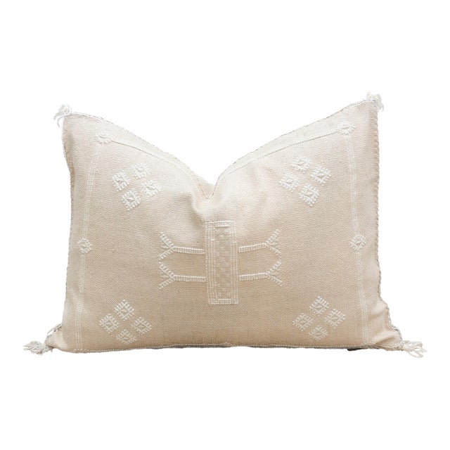 Zellige Silk Rug Lumbar Pillow For Sale