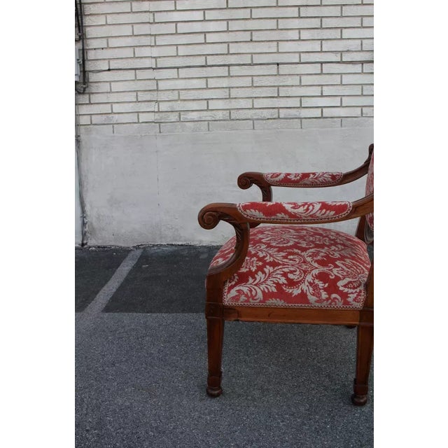 Red Lovely 19th Century French Empire Side Desk Chair With New Upholstery For Sale - Image 8 of 8