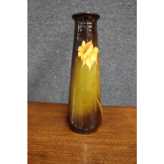 Yellow Weller Pottery Daffodil Vase For Sale - Image 8 of 11
