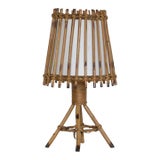 1960s French Rattan Table Lamp For Sale