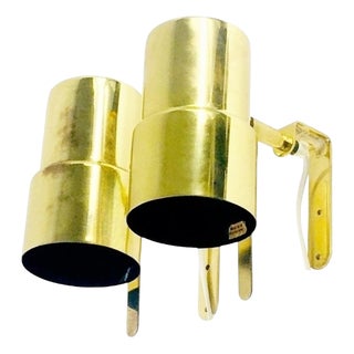 Scandinavian Polished Brass Wall Lights by Hans-Agne Jakobsson, 1960s, Set of 2 For Sale