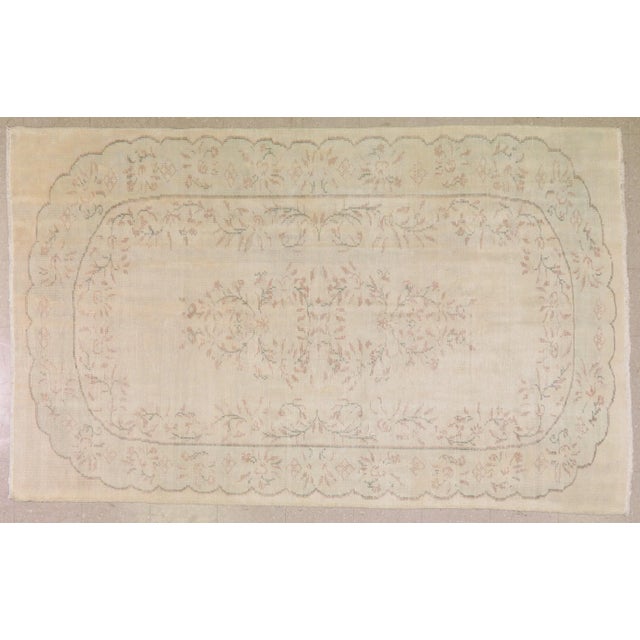 Textile Vintage Turkish Anatolian Hand Knotted Organic Wool Fine Weave Rug,5'7"x9' For Sale - Image 7 of 7