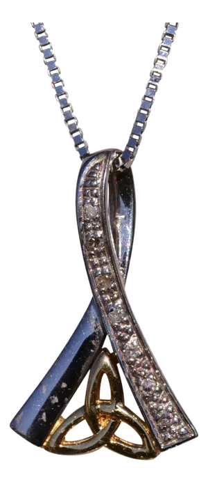 The Limerick: White Gold and Yellow Gold Celtic Necklace with Diamonds