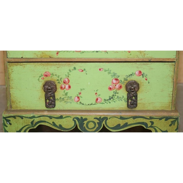 Wood Regency Hand Painted Sheraton Waterfall Bookcases, 1810s, Set of 2 For Sale - Image 7 of 18