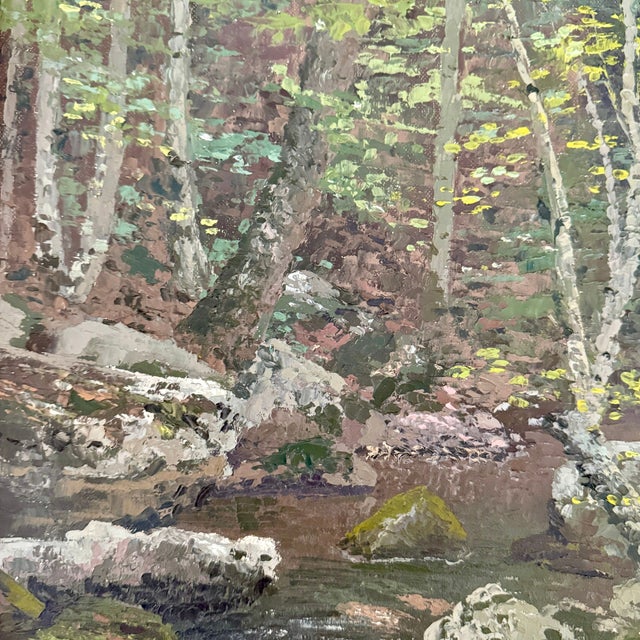 Traditional J. Vance Miller 1970 Signed Oil Landscape “Waning Summer on Little Stony” For Sale - Image 3 of 6
