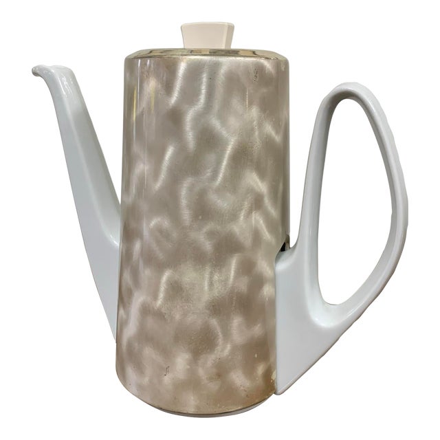 Mid-Century Modern Bauscher Weiden Germany Bavaria Porcelain Insulated Jug Coffee/Tea Pot For Sale