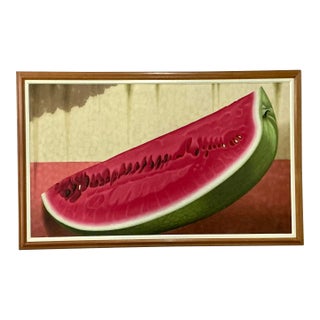 Vintage Boho Monumental Original Oil Painting of Watermelon For Sale