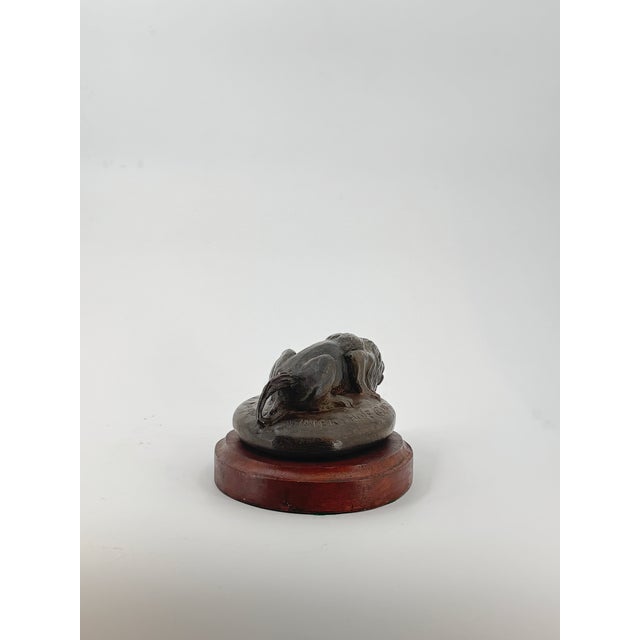 1980s Wildlife Collection - Franco Vianello Lost-Wax Lion Sculpture - Water Hole For Sale - Image 5 of 5