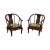 Chinese Marble & Hardwood Horseshoe Chairs - A Pair For Sale - Image 13 of 13