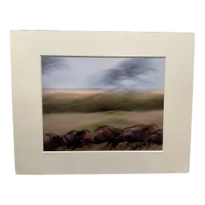 Stunning Motion-Blur Photo of Wildebeest Migration in Kenya - Signed by Vita Forlenze