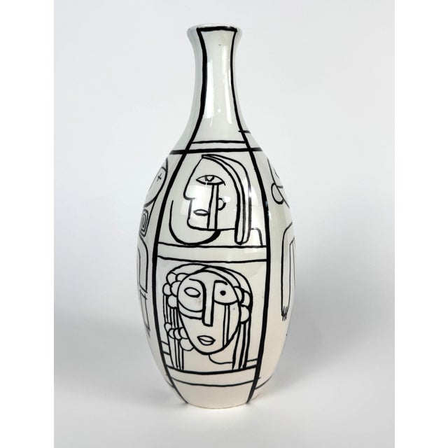 Mid 20th Century Mid-Century Modern Italian Ceramic Vase For Sale - Image 5 of 8