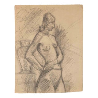 Albert Decaris, Nude, Pencil Drawing, Mid-20th Century For Sale