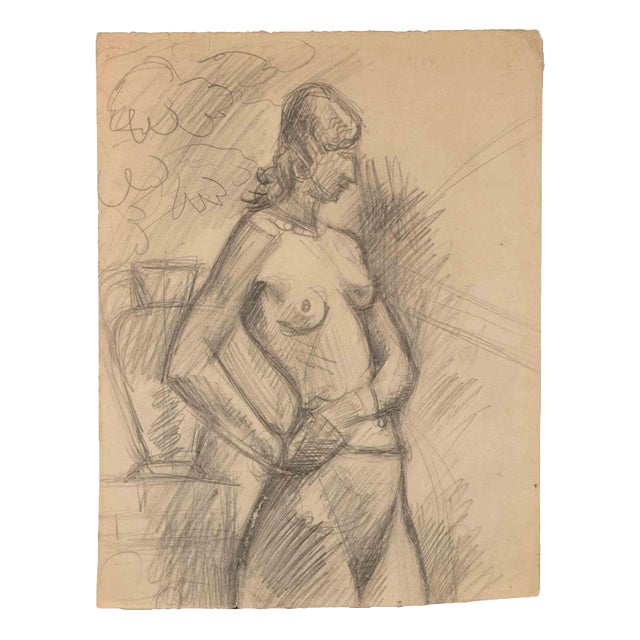 Albert Decaris, Nude, Pencil Drawing, Mid-20th Century For Sale