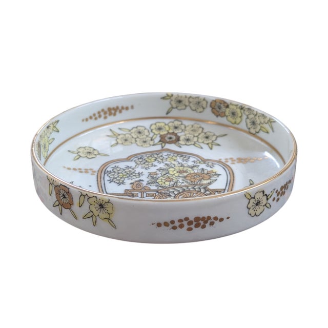 Japanese Mid 20th Century Gold Imari Porcelain Hand Painted Catchall Dish For Sale - Image 3 of 14