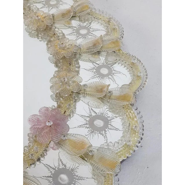 Venetian Murano Glass Mirror For Sale - Image 4 of 10