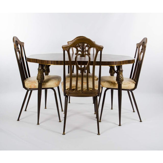 1960 S Howell Co Victorian Style Metal Dining Table And Chairs