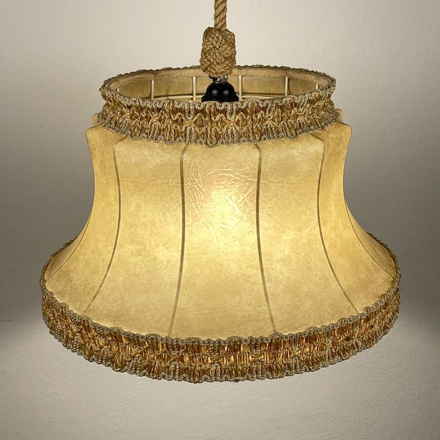 Vintage Rawhide Pendant Lamp, 1950s For Sale - Image 9 of 18