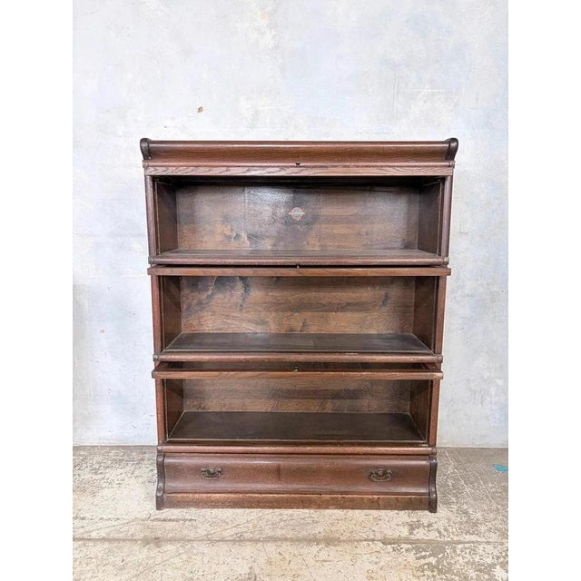 Antique Stackable Oak Barrister Bookcase from Globe Wernicke, 1890s For Sale - Image 3 of 7