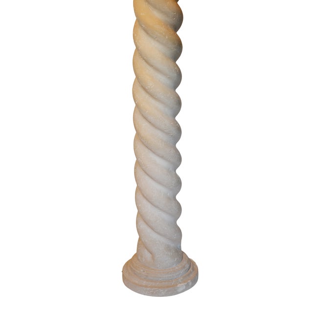 Vintage 1980s Michael Taylor Style Plaster Spiral Floor Lamp Postmodern Sculptural Lighting For Sale In Charleston - Image 6 of 8