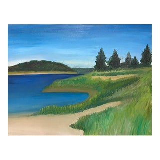 New Hampshire - American Landscape Painting - Blue Pond For Sale