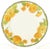 Groovy 1960s era Metlox 7.5" Dia. salad or dessert plates in the popular Sculptured Zinnia pattern. Cream colored field...