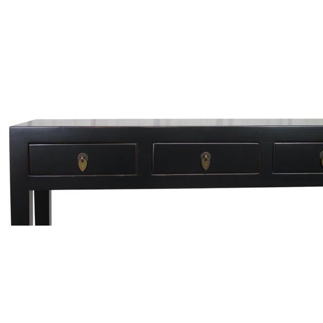 Vintage Elm 48" Long 4-Drawer Console Table For Sale In Greensboro - Image 6 of 9
