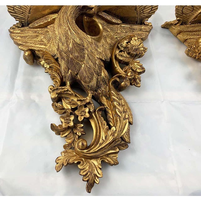 19th Century Carved Giltwood Wall Brackets, Set of 2 For Sale - Image 5 of 13