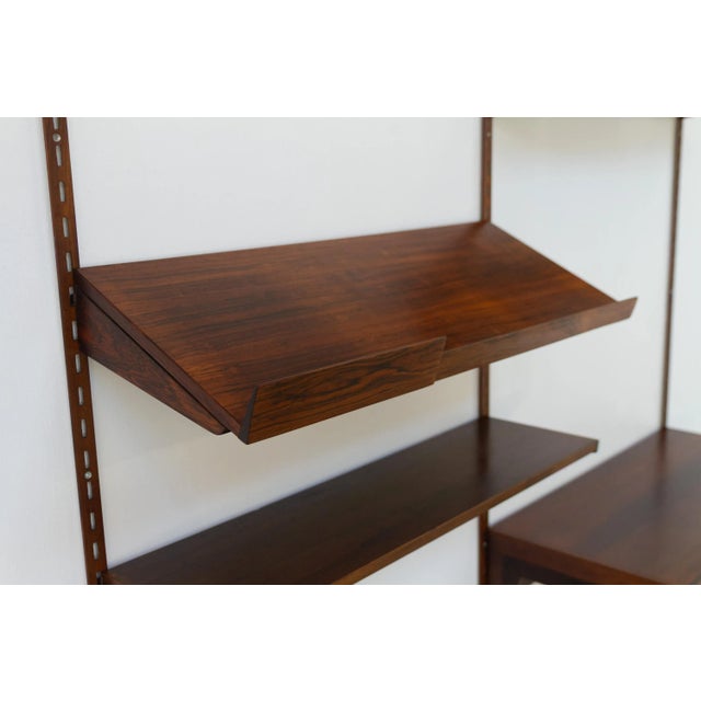 Mid-Century Modern Danish Rosewood 2-Bay Wall Unit with Desk in by Kai Kristiansen for FM Feldballes Møbelfabrik, 1960s For Sale - Image 3 of 18