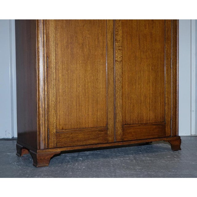 English Two Door Wardrobe in Oak For Sale - Image 4 of 18
