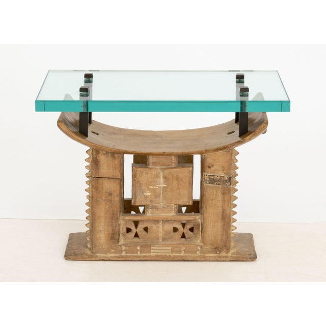 Karl Springer African Stool Base Side Table, 1970s For Sale - Image 10 of 10