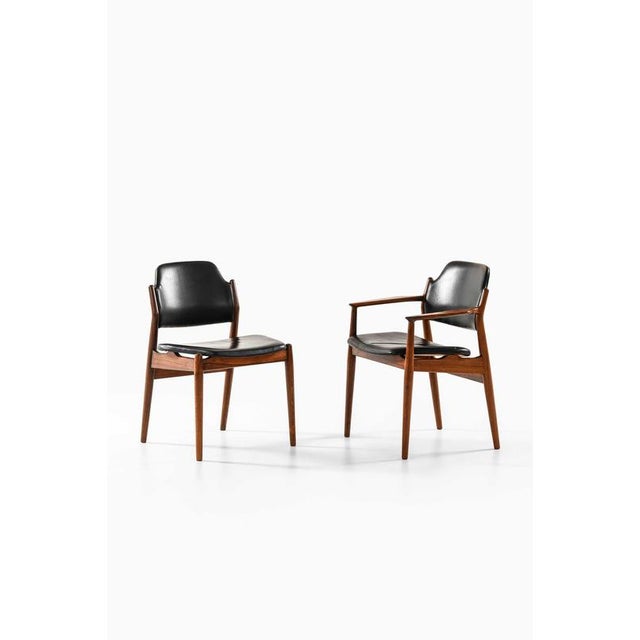 1960s Scandinavian Modern Dining Chairs in Leather by Arne Vodder, 1960s, Set of 6 For Sale - Image 5 of 11