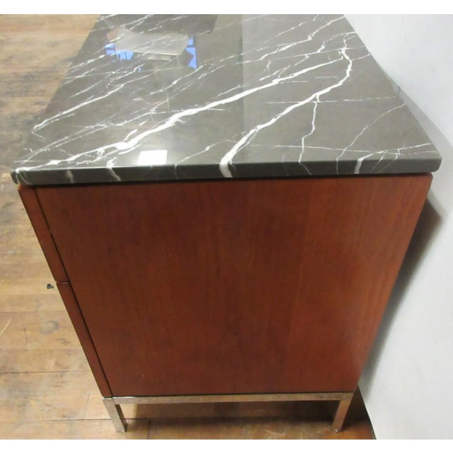 Florence Knoll Credenza in Walnut With Marble Top For Sale - Image 10 of 11