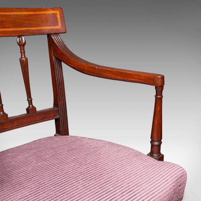 Antique Morning Room Chair, English, Desk, Elbow Seat, Reception Hall, Regency For Sale - Image 9 of 10