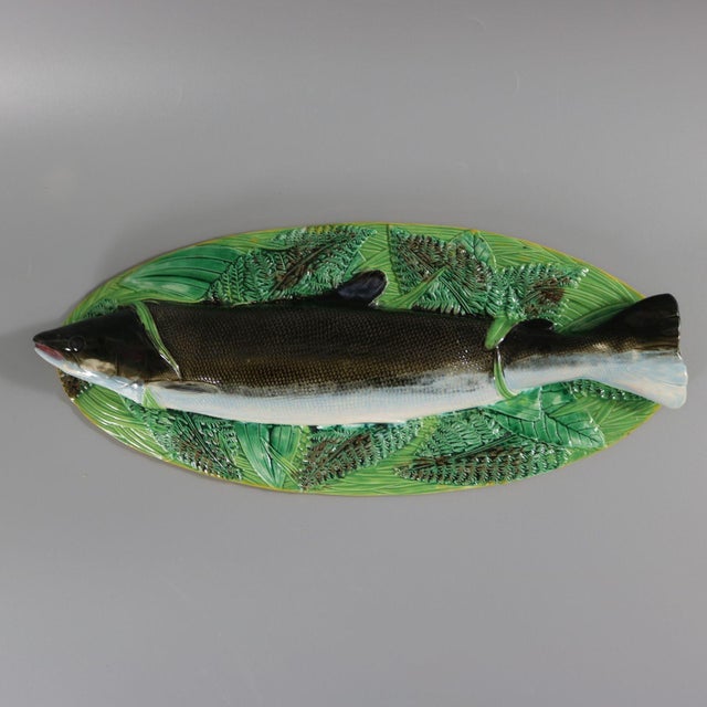 George Jones Majolica Salmon Tureen For Sale - Image 9 of 12