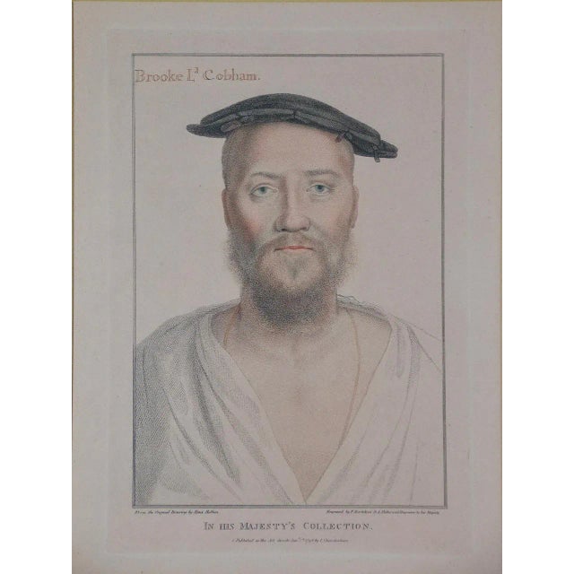 This is an 18th century engraved portrait of Brooke Cobham, a nobleman in King Henry VIII's court, created by Francesco...