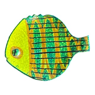 1960s Fish Ceramic Plate Attributed to Bitossi For Sale