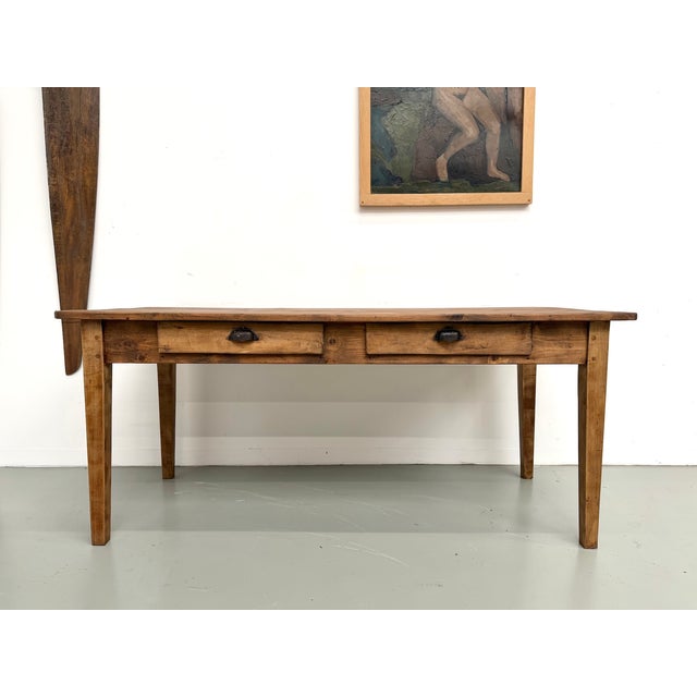 1950s Vintage Farmhouse Table in Light Pine, 1950s For Sale - Image 5 of 18