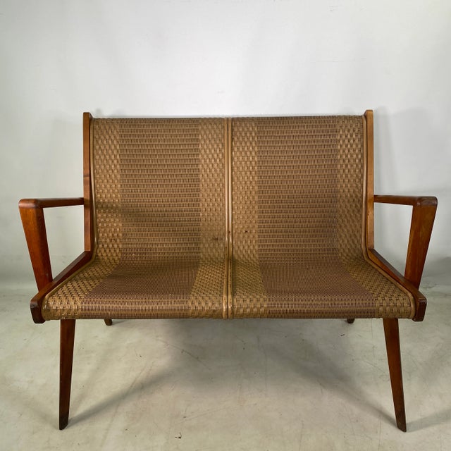 Mid-Century Modern Mid Century Jen Risom Style Settee For Sale - Image 3 of 11