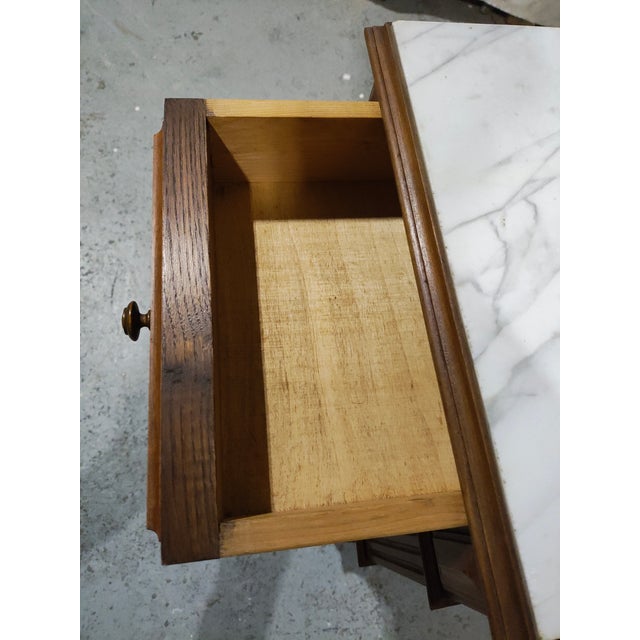 Pair of 19th Century French Louis XVI Marble-Top Chevet Bedside Cabinets, Circa 1880 For Sale - Image 15 of 18