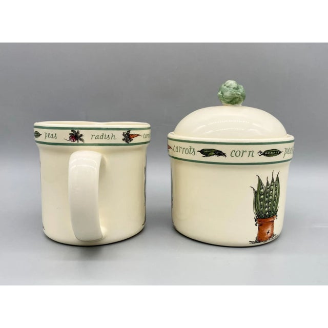 1990's Otagiri Ceramic Vegetable Gardening Sugar and Creamer Set For Sale - Image 11 of 13