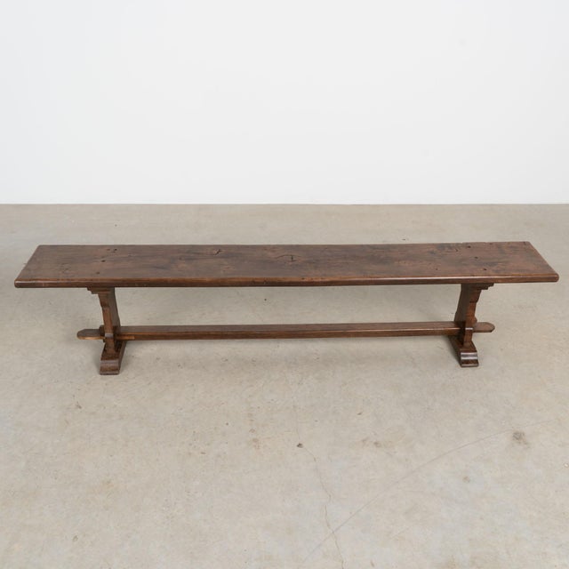 French Provincial Early 20th Century French Chestnut Bench For Sale - Image 3 of 16