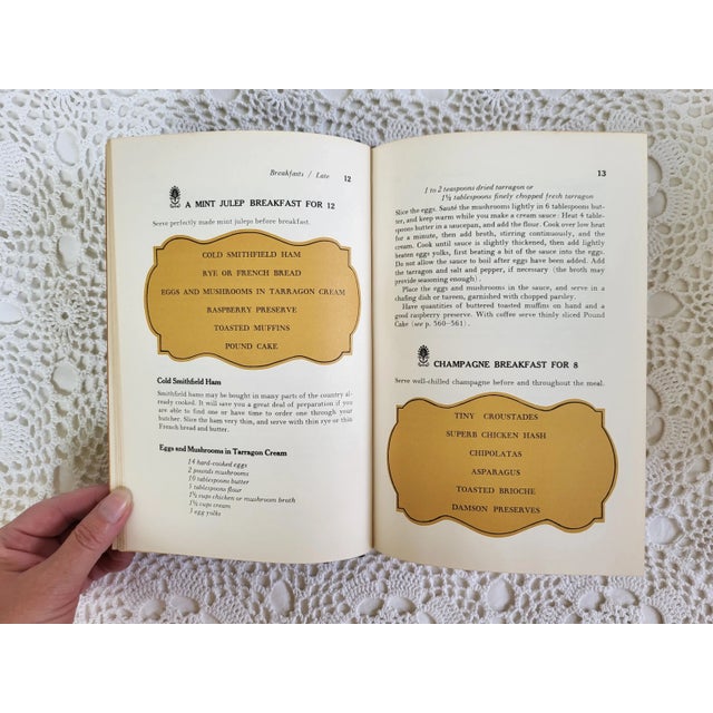Paper 1965 James Beard Menus for Entertaining Cookbook For Sale - Image 7 of 12