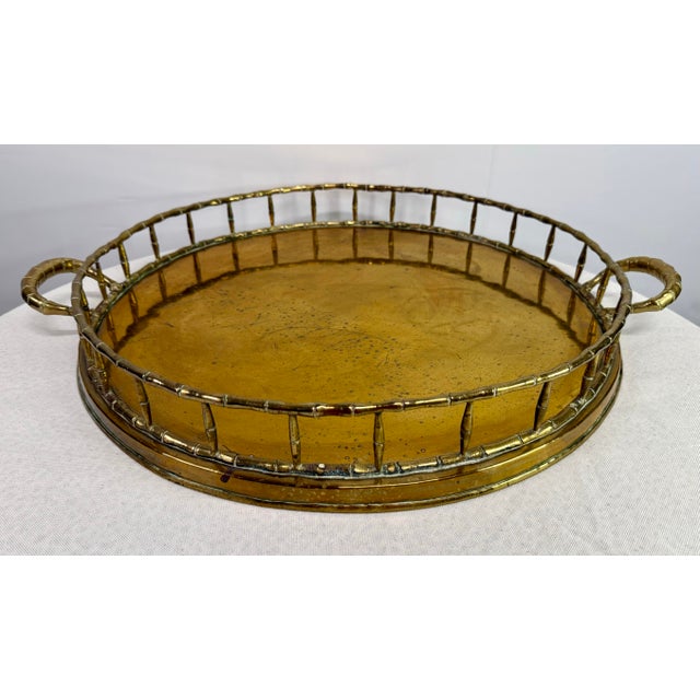 Vintage Large Round Brass Tray For Sale - Image 9 of 12