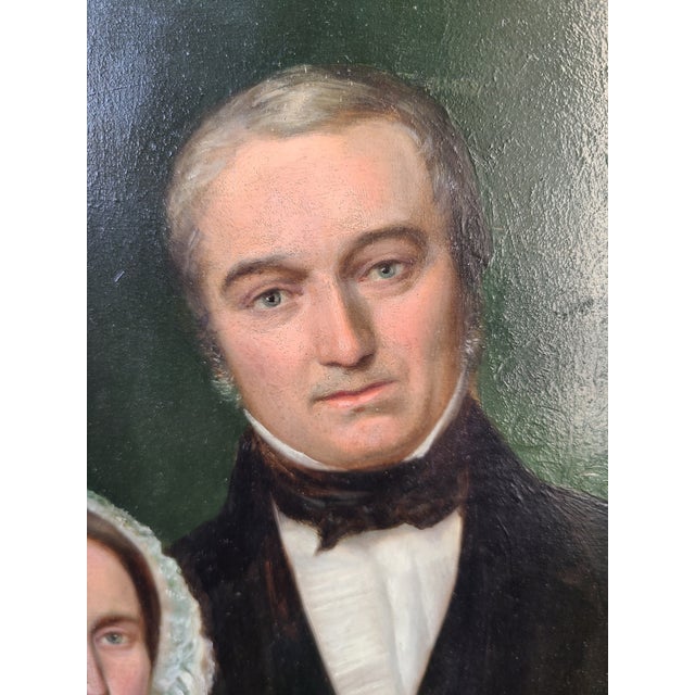 Realism Hermann Heinrich Becker Antique 19th Century Oil Painting Portrait of a Family For Sale - Image 3 of 15