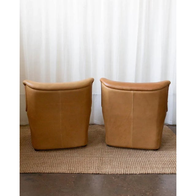 Late 20th Century Pair of Leather Swiss Lounge Chairs For Sale - Image 11 of 14