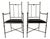Vintage Alberto Orlandi Giacometti-Style Metal Armchairs With Black Leather Seats – Pair For Sale